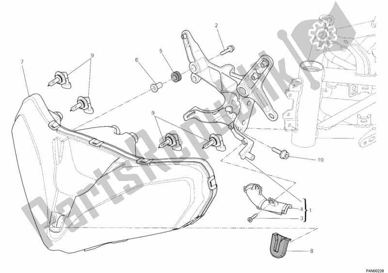 Tutte le parti per il Faro del Ducati Multistrada 1200 ABS USA 2011